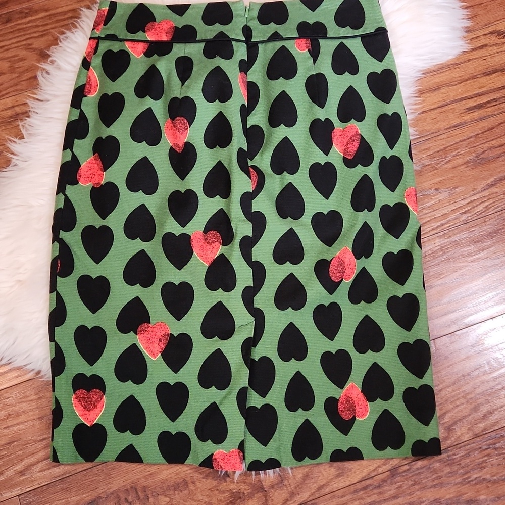 Anthropologie Maeve Heartstamp Pencil Skirt - Picture 2 of 6